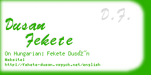 dusan fekete business card